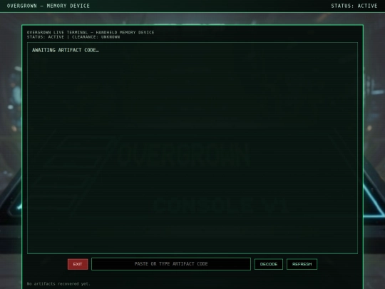 OverGrownLiveTerminal screenshot
