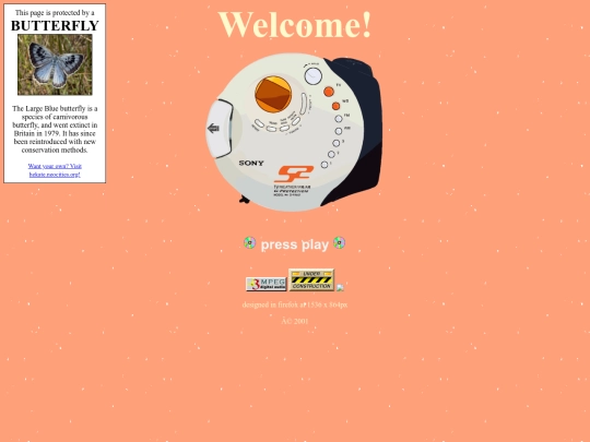 welcome page screenshot