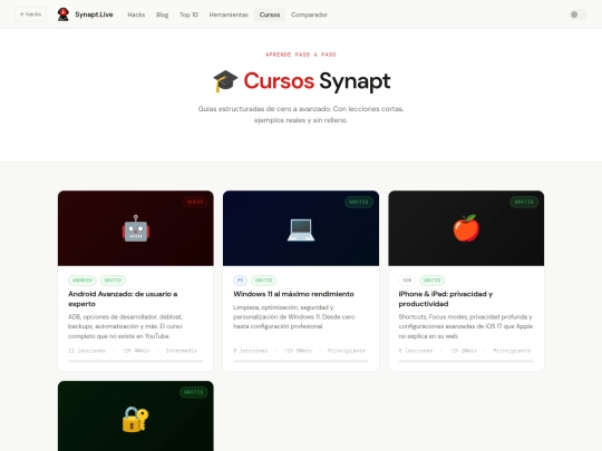 cursos screenshot