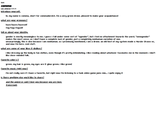 webmaster/comma screenshot