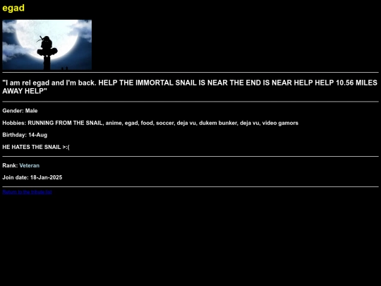 tributes/egad screenshot