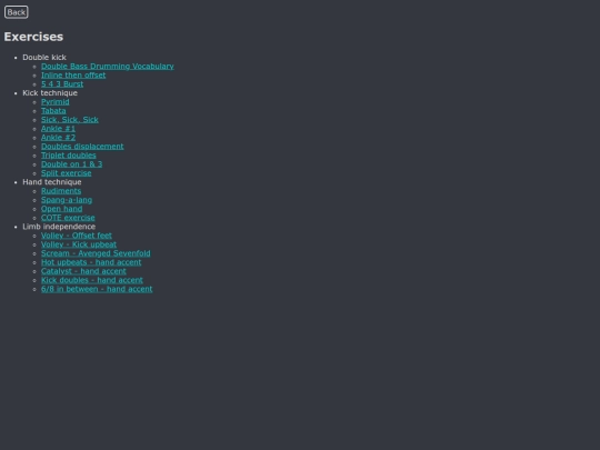 exercises screenshot
