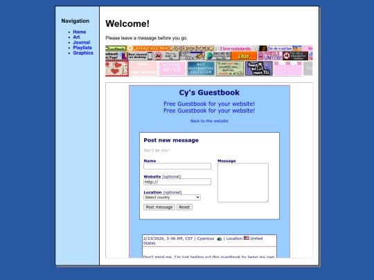 Guestbook screenshot