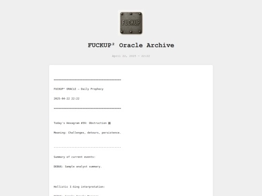 2025-04-22-Hexagram-39-Obstruction-䷦ screenshot