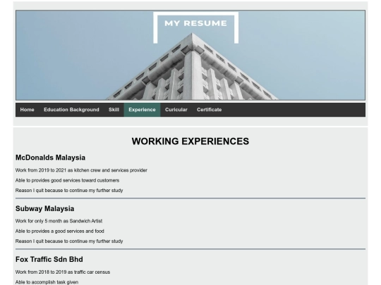 experience screenshot