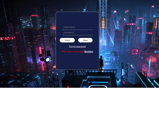 task/login form screenshot