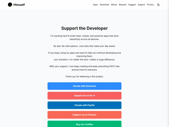 support screenshot