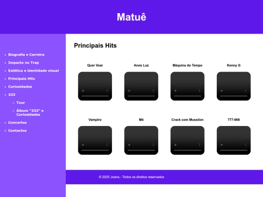 principais hits screenshot