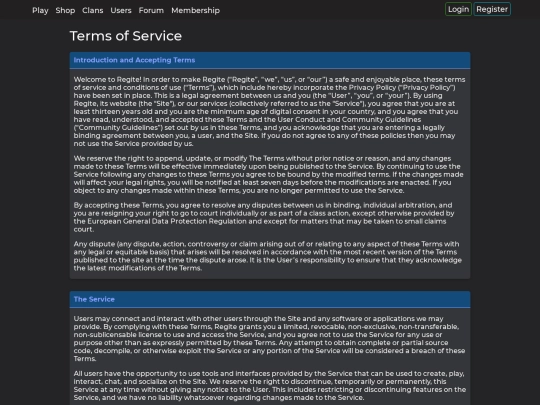 terms screenshot