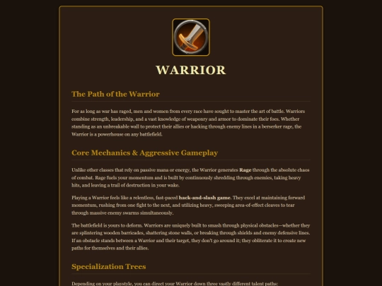 Warrior screenshot