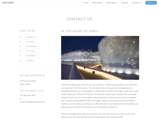 My website /contact screenshot
