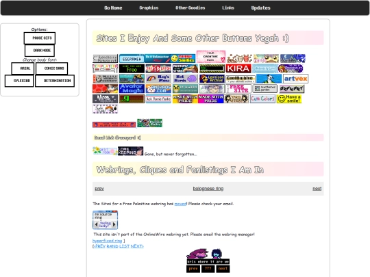 links screenshot