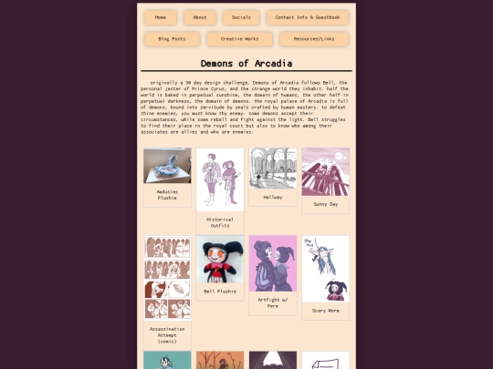 blog/creativeworks/demonsofarcadia/demonsofarcadiahome screenshot