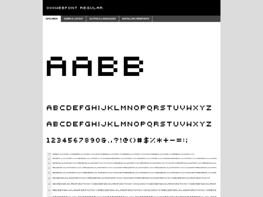 fonts/webfont-demo screenshot
