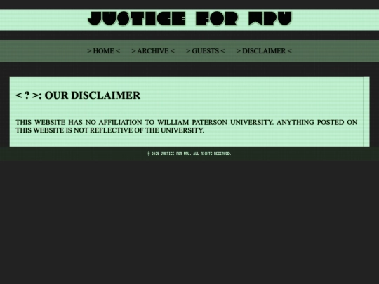 DISCLAIMER screenshot