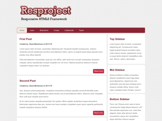 Web Responsiva/Sense Bootstrap screenshot
