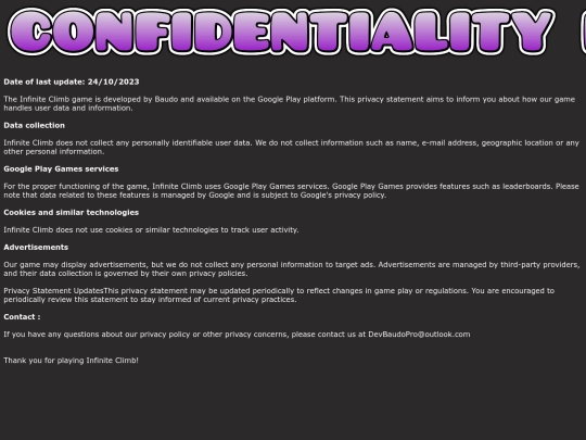 Confidentiality-rules screenshot