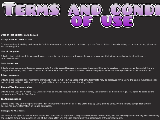 Terms-and-conditions-of-use screenshot