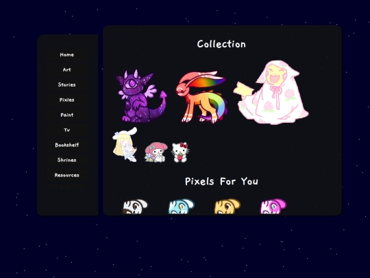 pages/pixles/pixleCollections screenshot