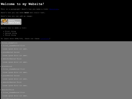 list screenshot