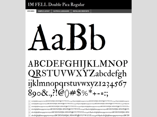 IM font/imfelldoublepica-regular-demo screenshot