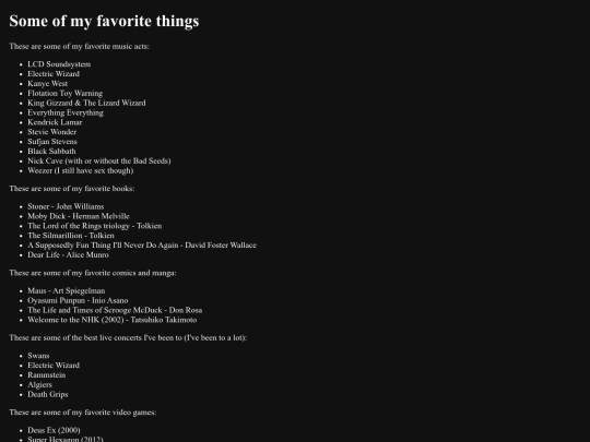 favorites screenshot