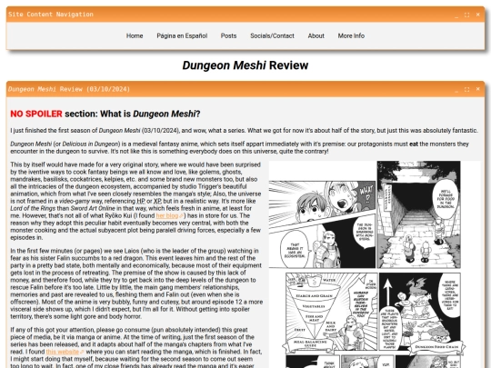 posts/Dungeon_Meshi_Review screenshot