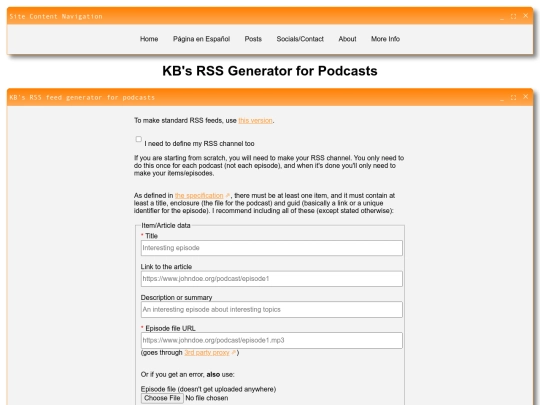 tools/RSS-Gen-Podcast screenshot
