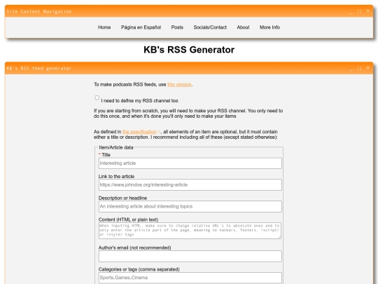 tools/RSS-Generator screenshot