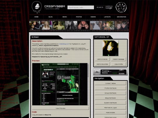 layouts/profile-interfaces/code/Dj_Sisen screenshot