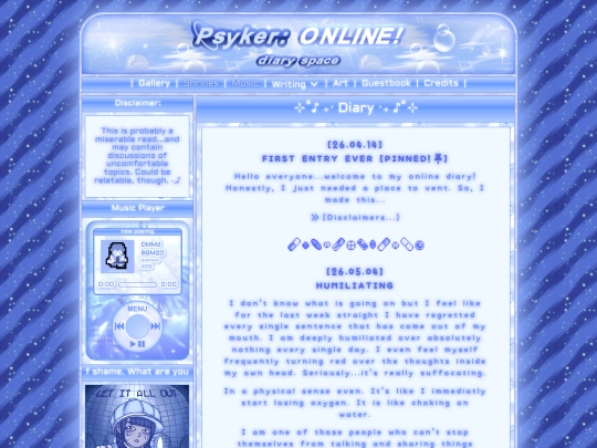 diary screenshot