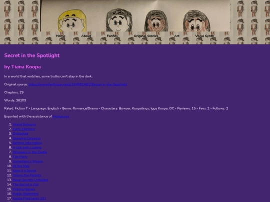 Fanfics/secretinthespotlight screenshot
