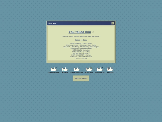 blorbo/path/youfailedhim screenshot