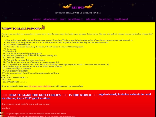 recipes screenshot