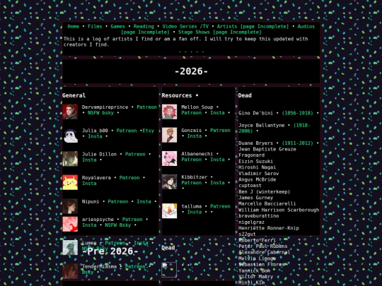 MediaLog/Artists screenshot