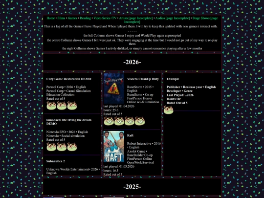 MediaLog/Games screenshot