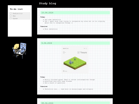 studyblog screenshot