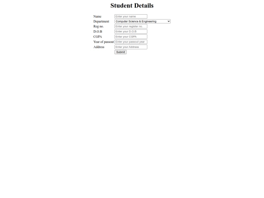 Details/tableform screenshot