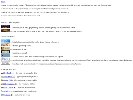 Links screenshot