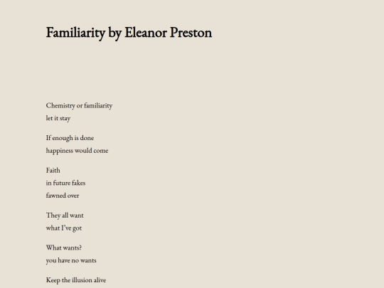 familiarity-by-eleanor-preston screenshot