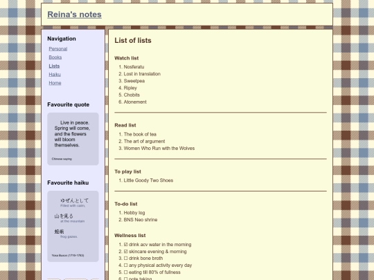 notes/lists screenshot