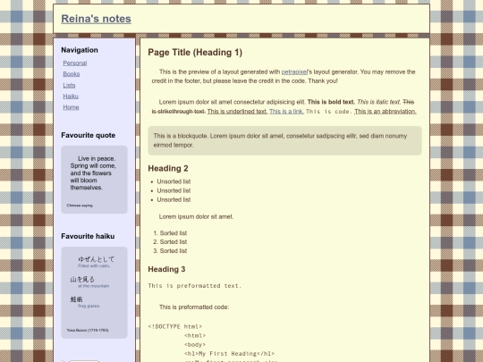 notes/template screenshot