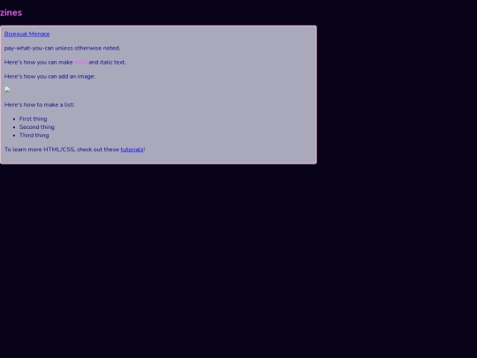 zines screenshot