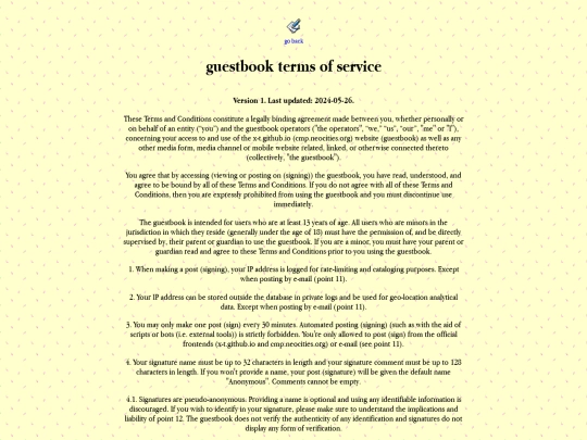 guestbook-tos screenshot