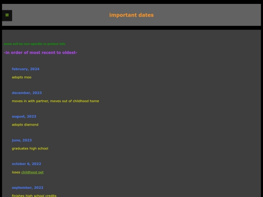 dates screenshot