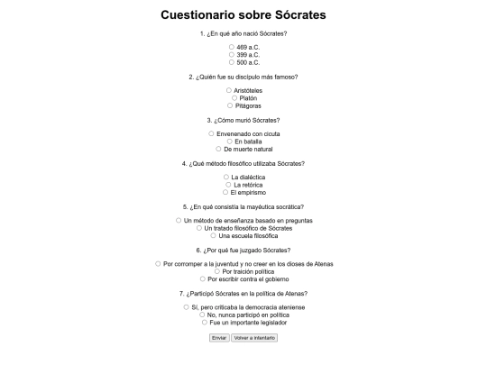 socrates/cuestionario screenshot