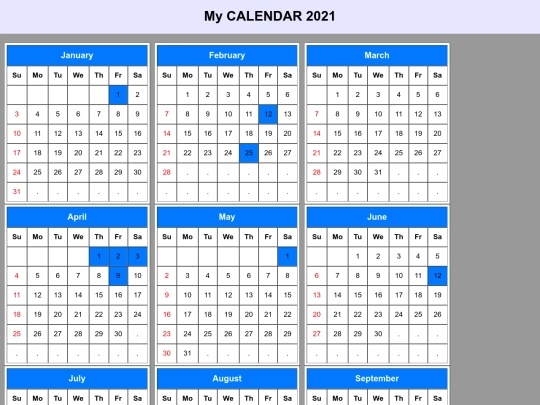 Calendar screenshot