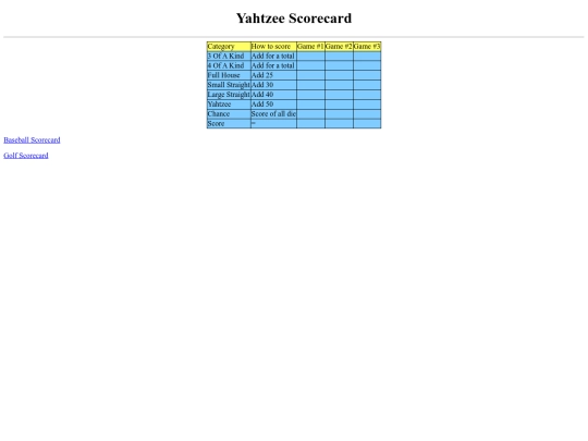 Yahtzee screenshot