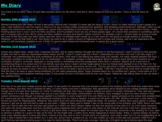 diary screenshot
