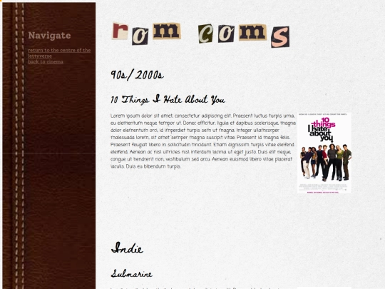 cinema/romcoms screenshot